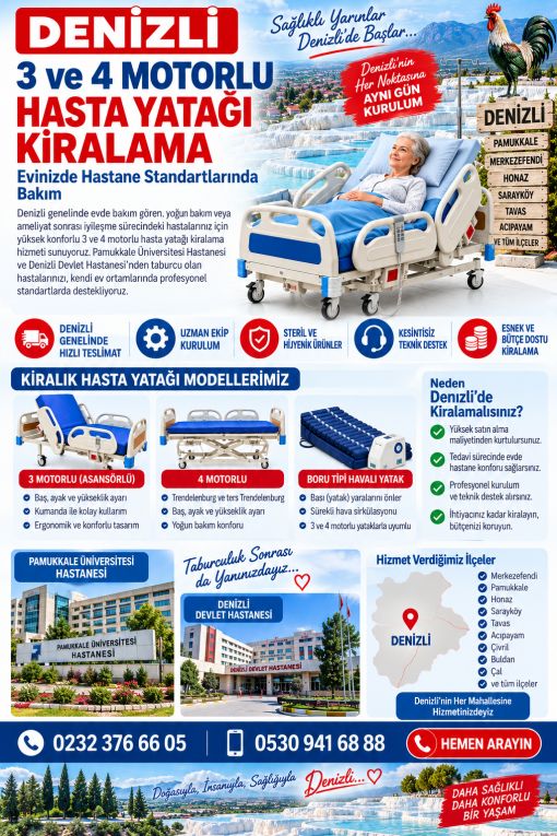 3 ve 4 Motorlu Hasta Yatağı Seçenekleri  Kritik bakım ve yüksek konfor gerektiren durumlar için özel olarak tasarlanmış motorlu karyola modellerimiz