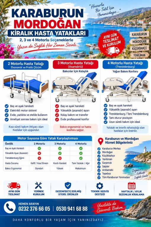 hasta yatağı kiralama karaburun mordoğan90897