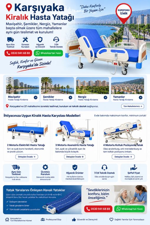 kiralık hasta yatakları karşıyaka izmir